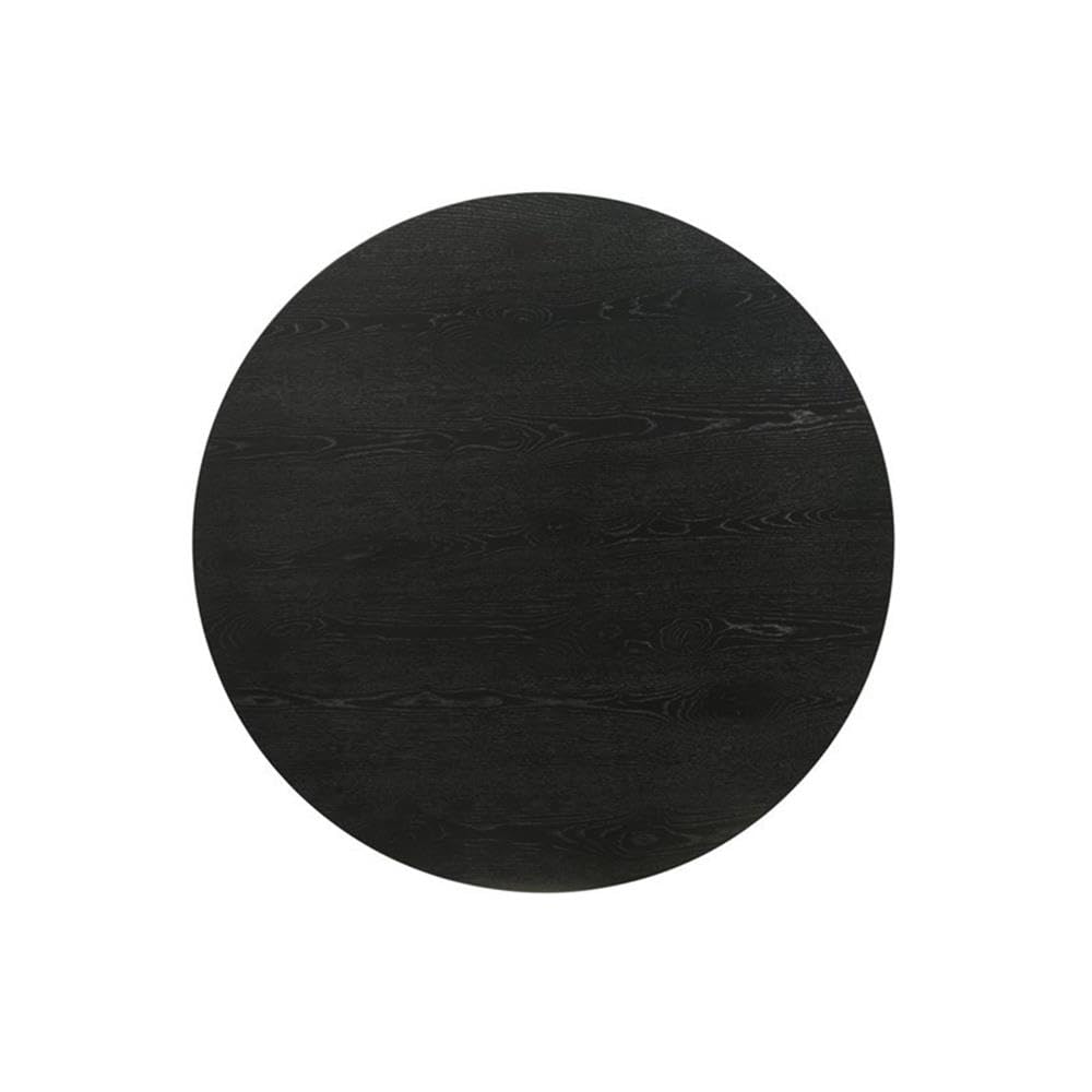 Ebony Black 22-inch Round Wood-Grain End Table V632