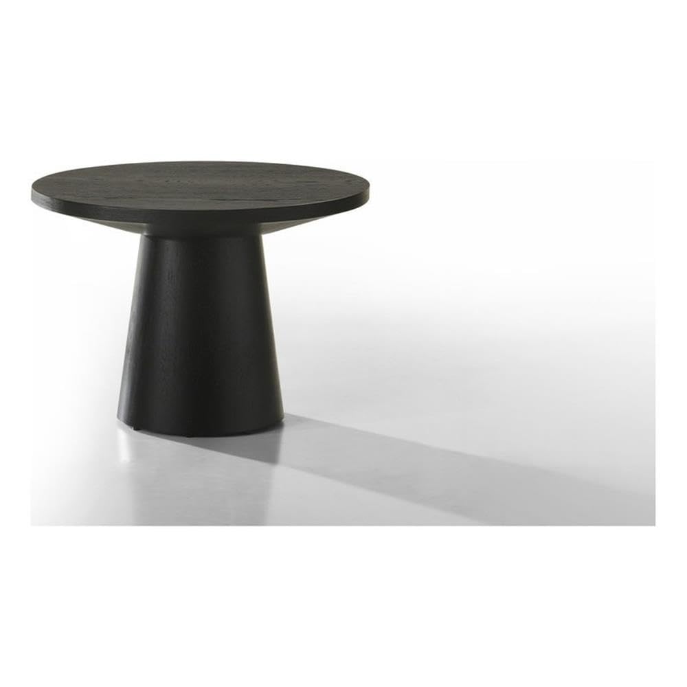 Ebony Black 22-inch Round Wood-Grain End Table V632