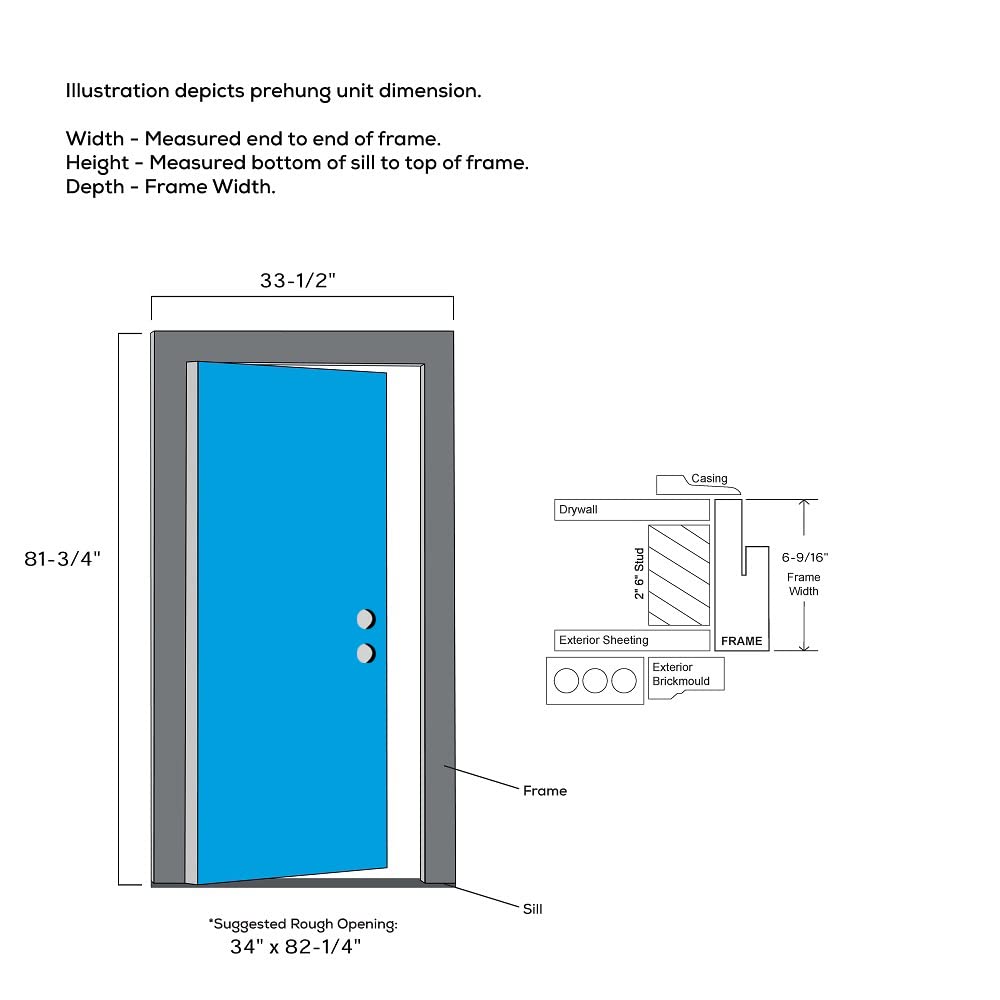 Steel Primed Left-Hand Inswing 2-Panel Single Prehung Front Door 32" x 80" K514983