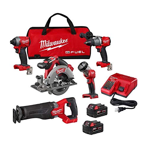 18-Volt Lithium-Ion Brushless Cordless Combo Kit (5-Tool) with Two 5.0 Ah Batteries U6259