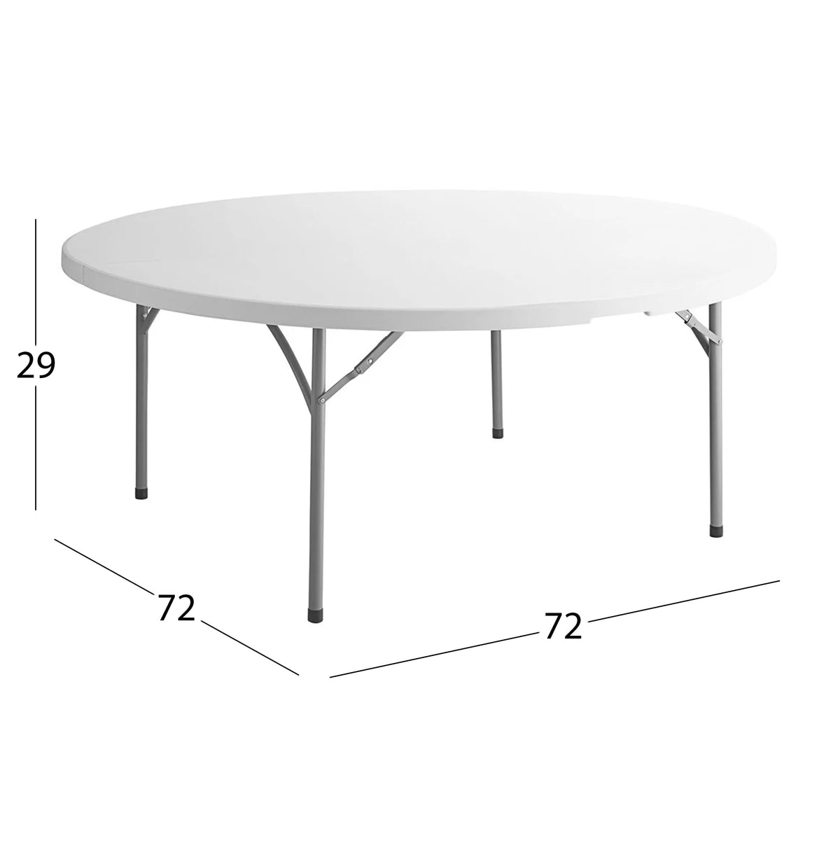 72" Round White Plastic Folding Table D5257