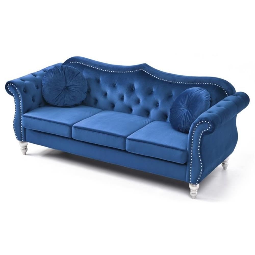 Navy Blue Velvet Sofa C1823