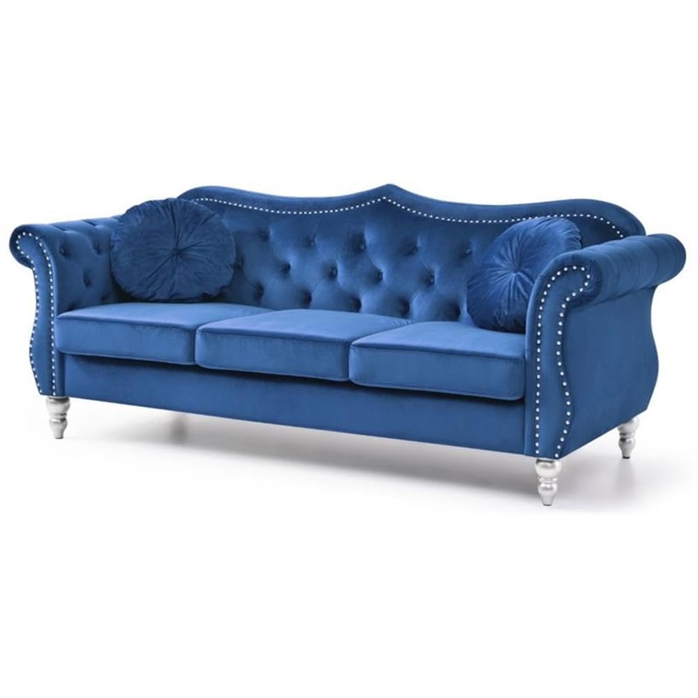 Navy Blue Velvet Sofa C1823