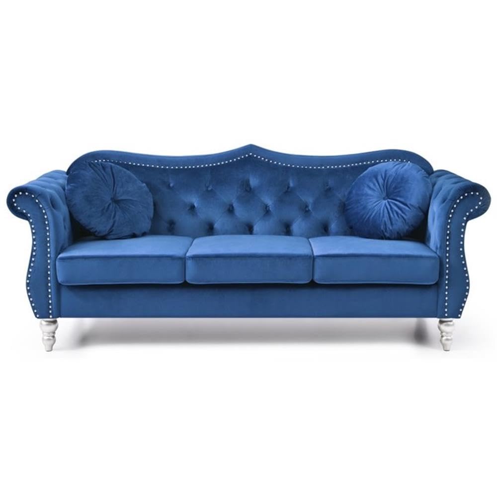 Navy Blue Velvet Sofa C1823