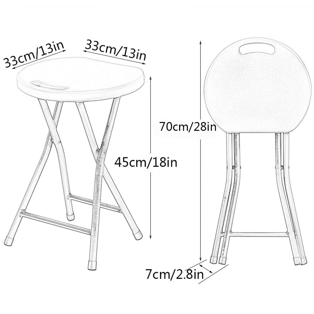 18 Inch Black Portable Folding Chair with Handle B2107