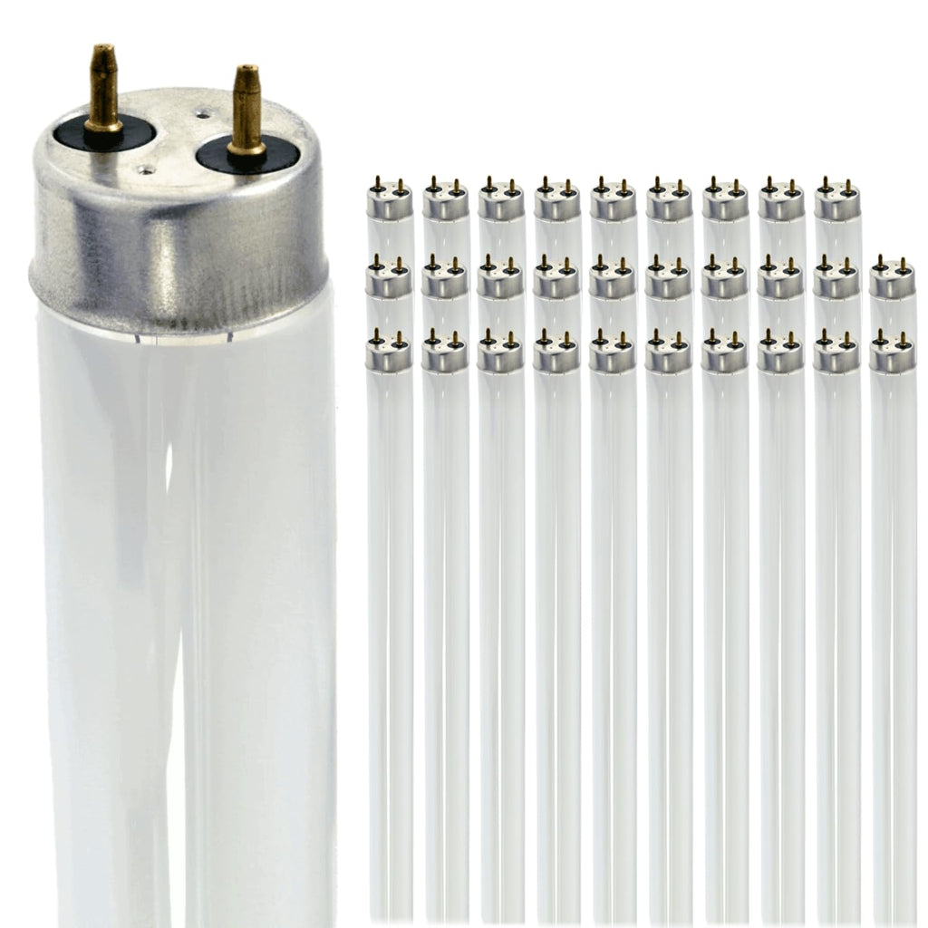 24 Inch T8 Fluorescent Tube Light Bulb 18W 4100K Cool White G13 Bi-Pin Base 1200 Lumen 2 Foot Linear Lamp Pack of 30 Y21590