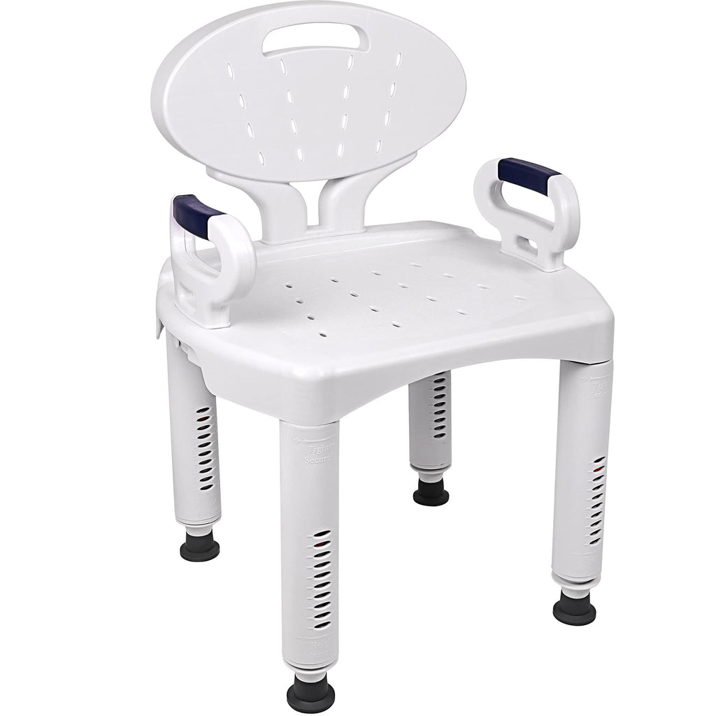 Shower Chair Bath Seat with Padded Arms, Removable Back and Adjustable Legs Z9720