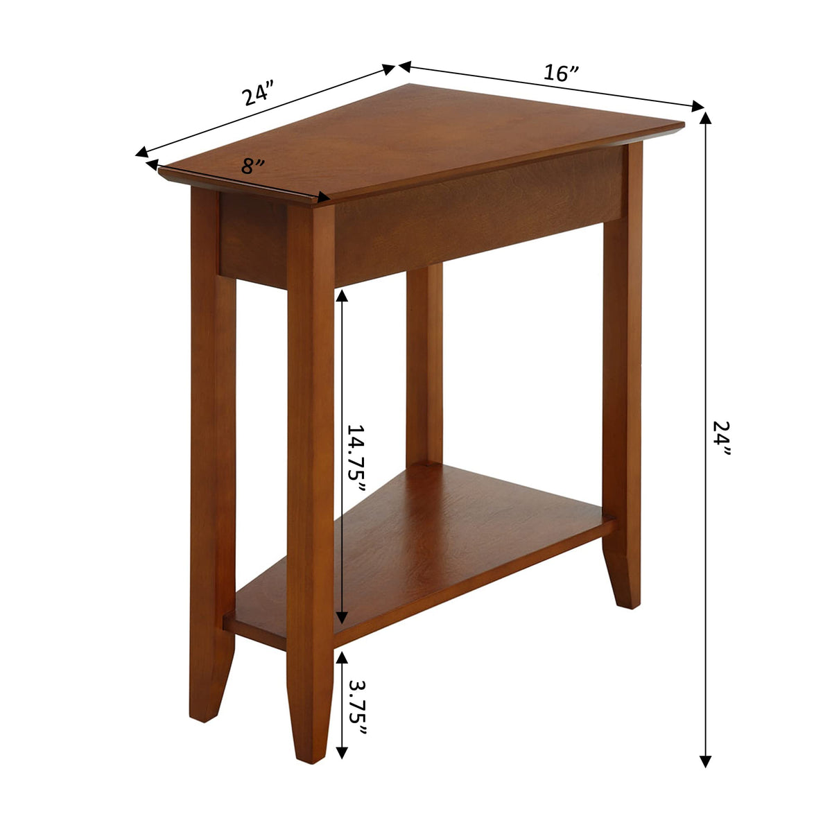 24" Cherry End Table with Storage Shelf S7473