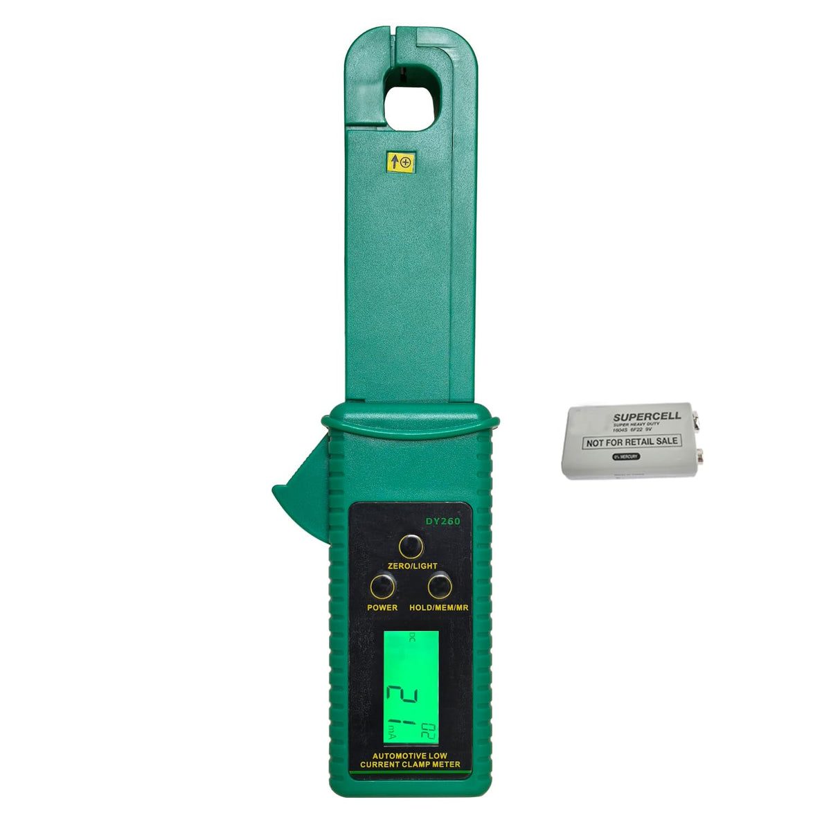 AC/DC Clamp-On Ammeter with 1mA Resolution, 60A Range, Data Hold & Backlight C6779