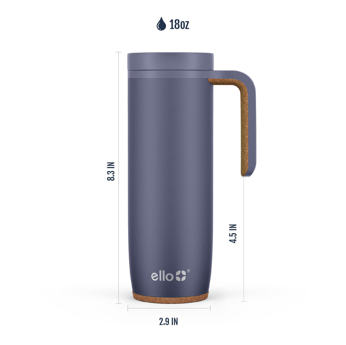 18oz Insulated Stainless Steel Travel Mug with Handle N140