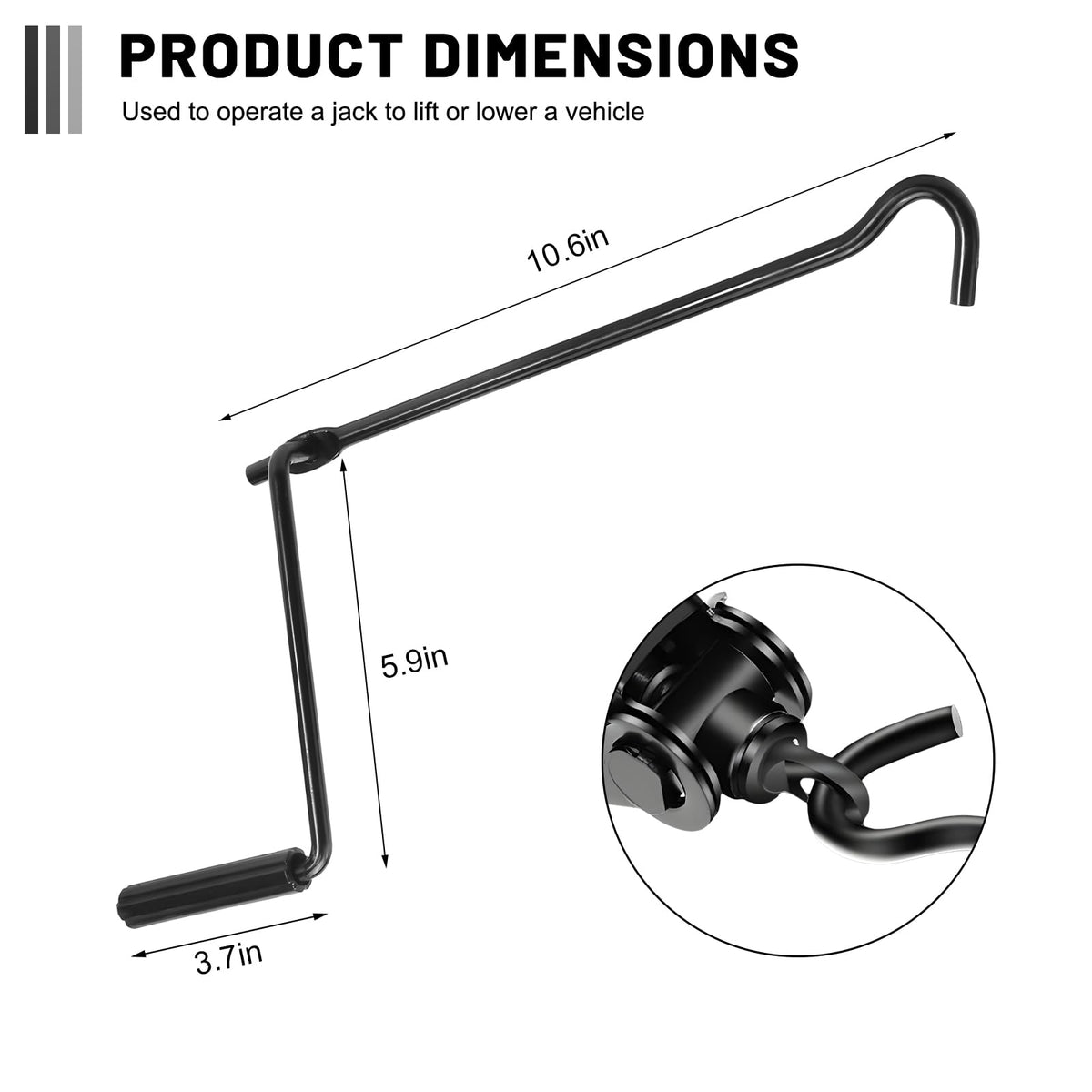 Scissor Lift Jack Crank Handle Metal Auto Repair Tool C760853