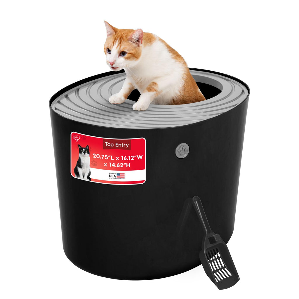 Top Entry Cat Litter Box, Large, Black/Gray G5399
