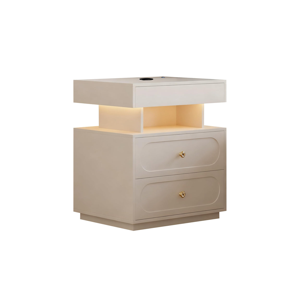3-Drawer LED Nightstand with Light F8254