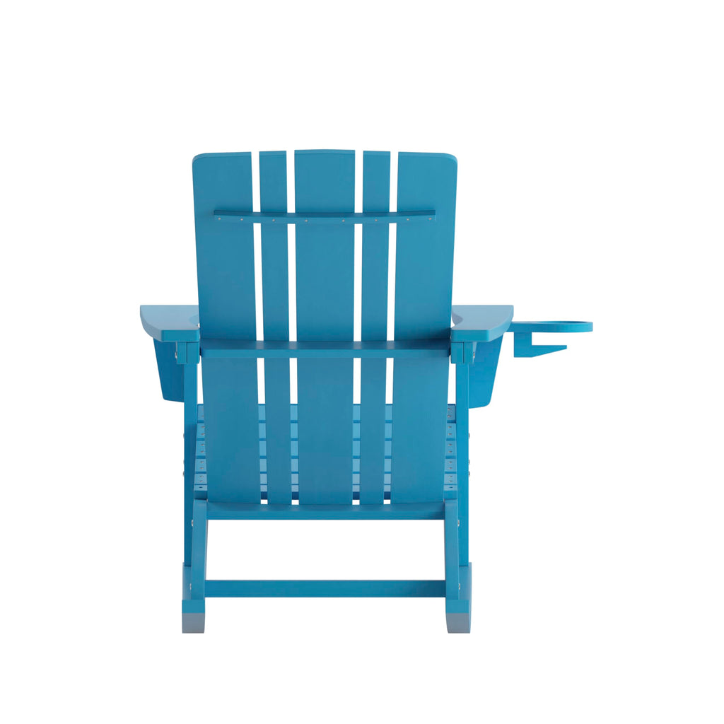 Blue Weather Resistant Poly Resin Adirondack Rocking Chair W268