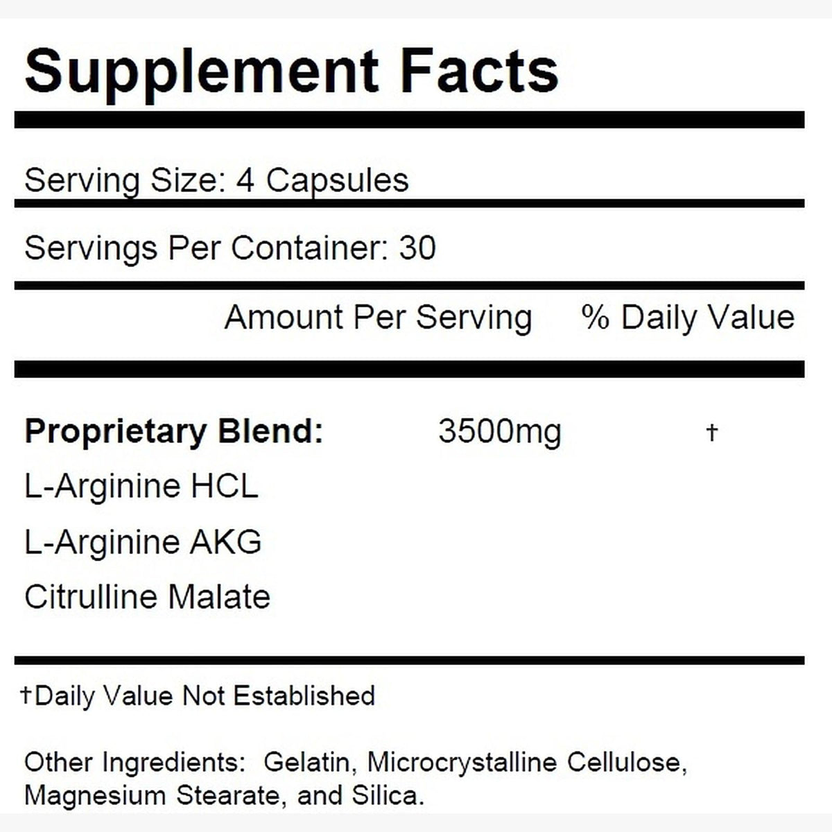 Nitric Oxide Complex 3500mg 240 Capsules L430001