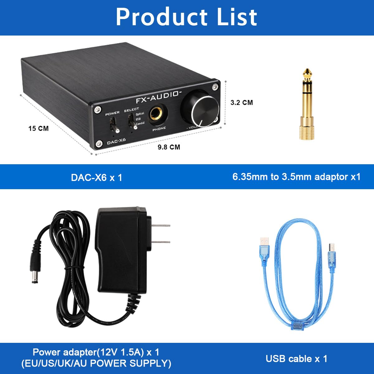 Black 24Bit/96KHz Digital Audio Decoder Headphone Amplifier H145