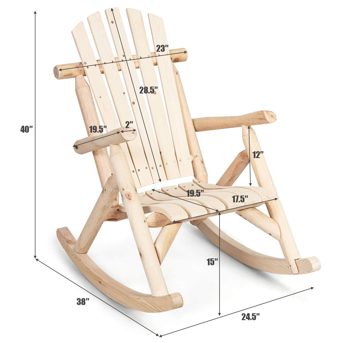 Log Rocking Chair Set A70223