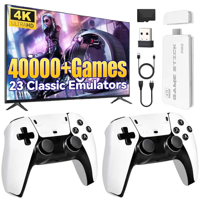 4K Wireless Retro Game Stick with 40000 Games and 26 Emulators H204404