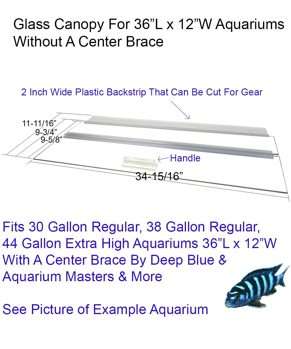 Glass Canopy for Aquariums 10 Gallon to 200 Gallon K227