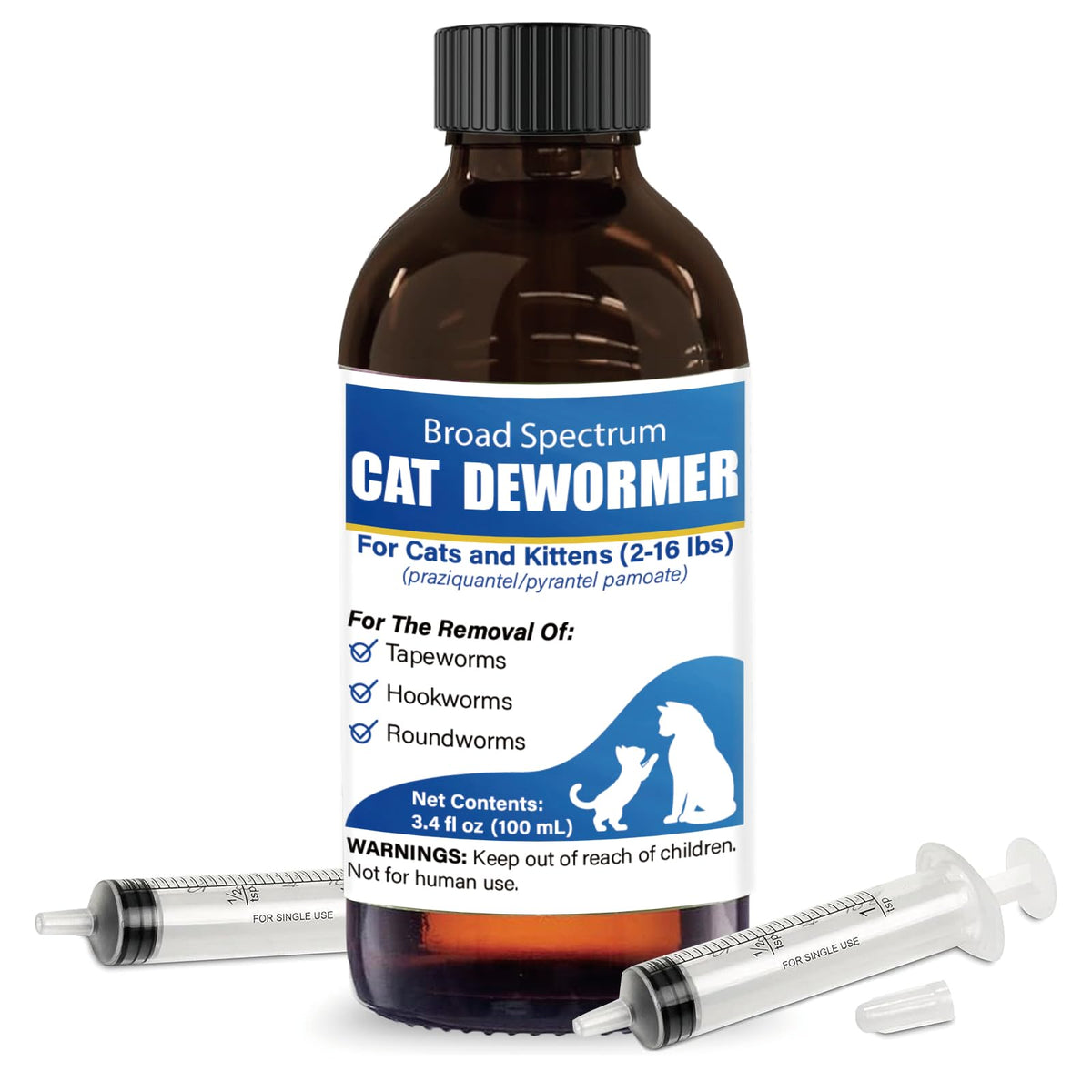 Cat Dewormer Liquid 100 mL with Oral Syringe U14536