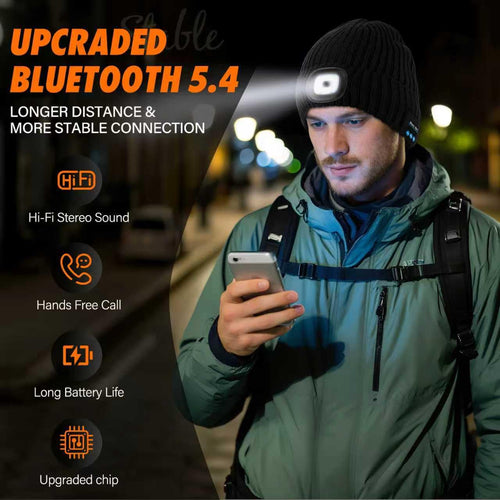 2 Pack Bluetooth Beanie Hat with Light Z7923
