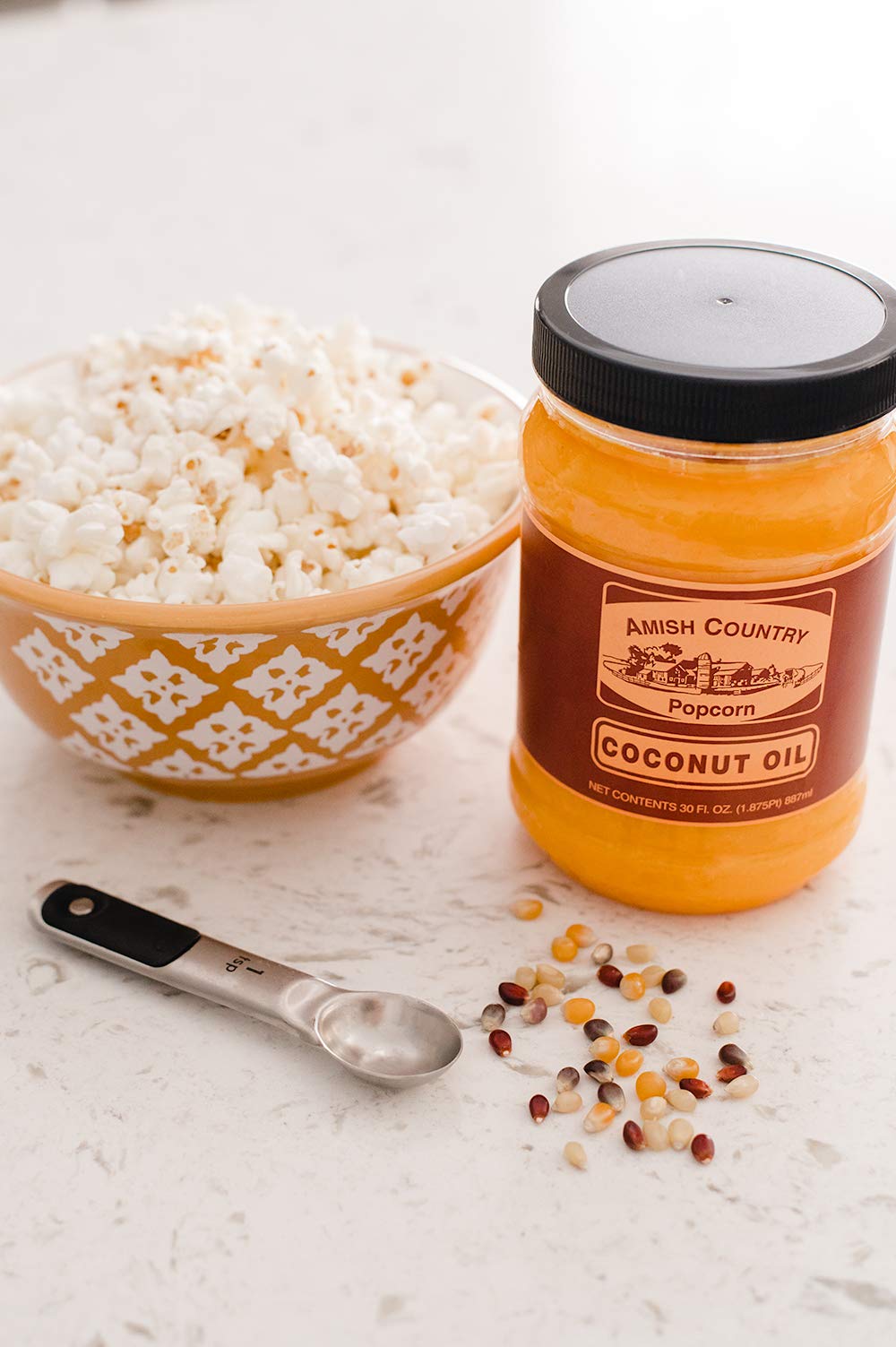 6 lb Baby White Popcorn, 30 oz Coconut Oil, 5.5 oz Butter Salt Bundle M114503
