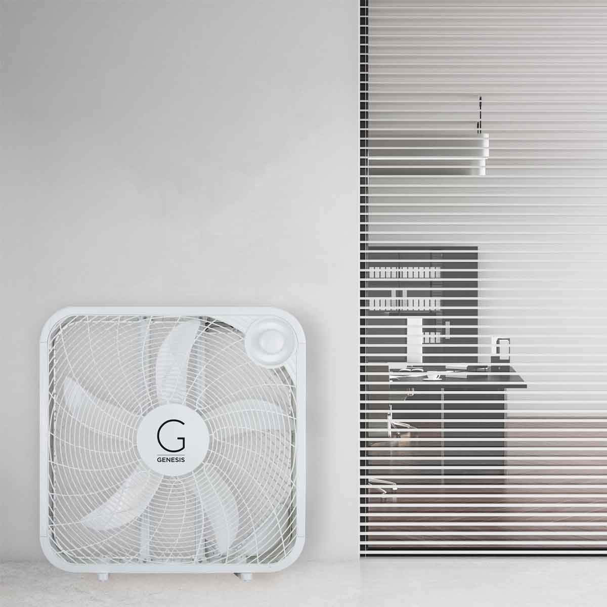 20" Box Fan, 3 Settings, Carry Handle, White L6580