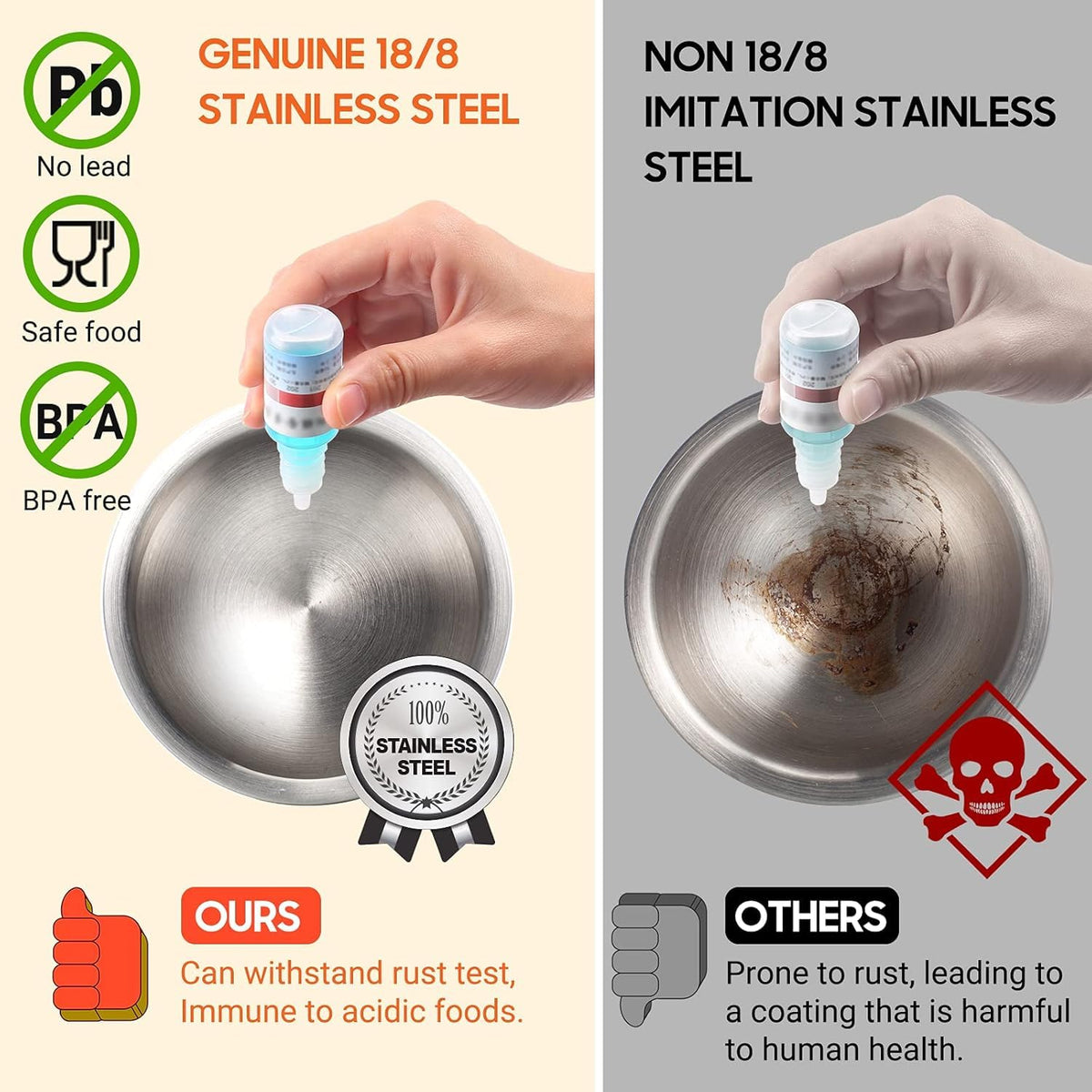 18/8 Stainless Steel Mortar and Pestle S795367