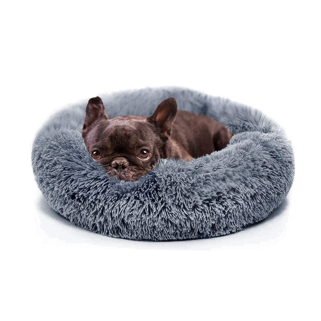 Small Anti-Anxiety Machine Washable Fluffy Round Dog Bed J3091