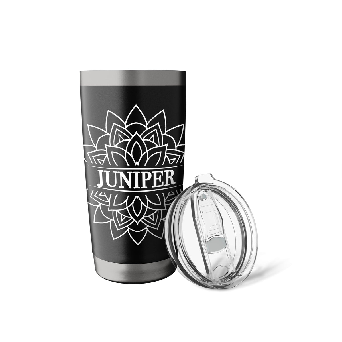 Black White Stainless Steel Insulated Travel Mug N9336