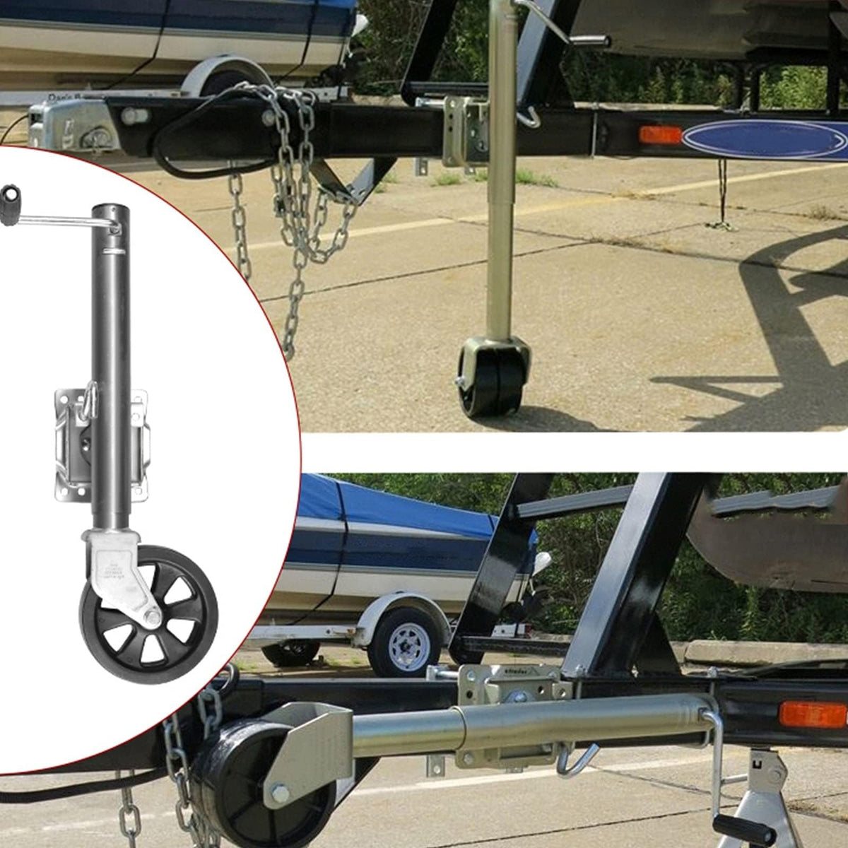 Bolt-On Swivel Trailer Jack with 8'' Wheel, 1500 lbs Capacity Z902135