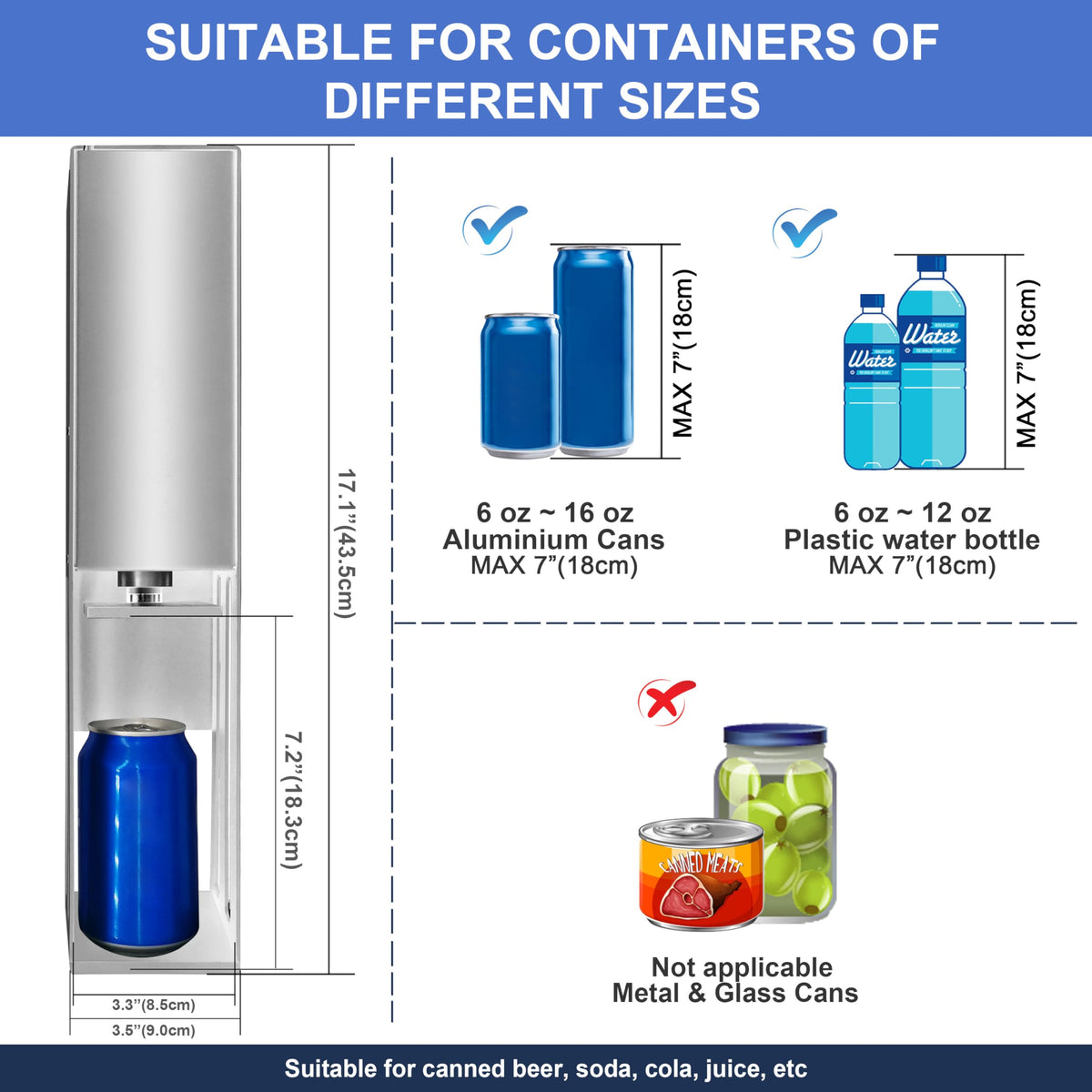 Electric Can Crusher with Button Controller F708