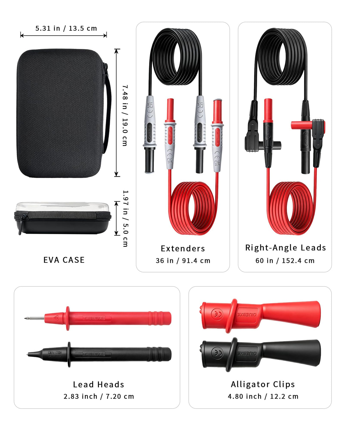 96-Inch Long Silicone Test Leads Kit E186