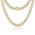 Moissanite Cuban Link Chain Necklace 18k Gold Plated 925 Sterling Silver A50621