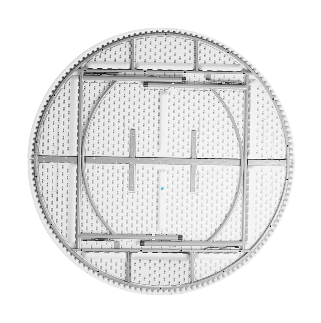 72" Round White Plastic Folding Table D5257