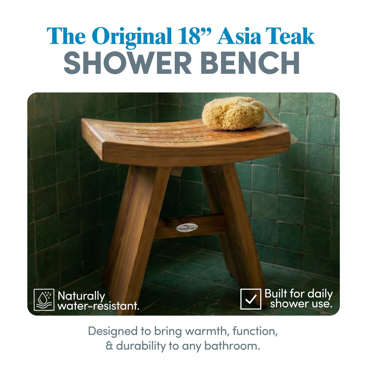 18" Teak Shower Bench T39744