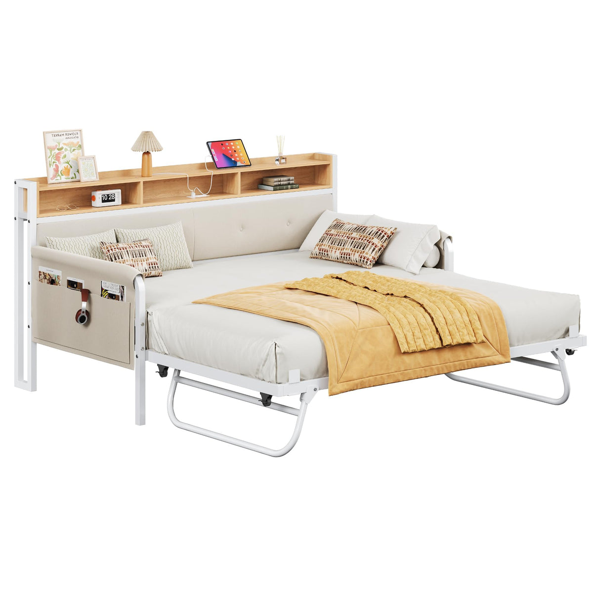 White Daybed with Trundle S490189