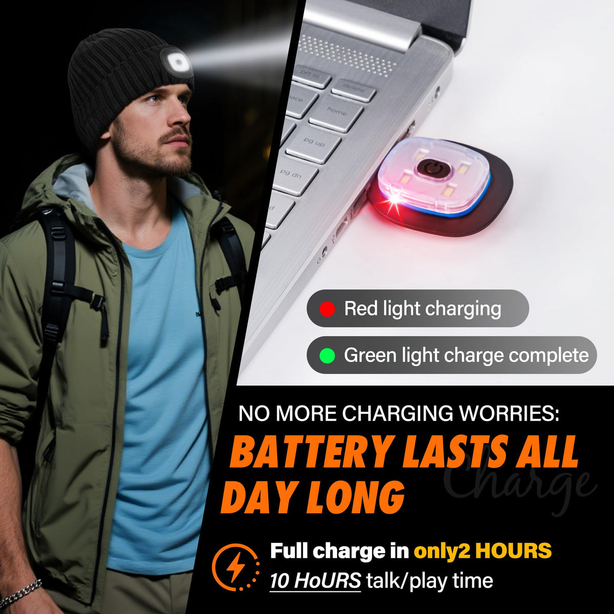 2 Pack Bluetooth Beanie Hat with Light Z7923