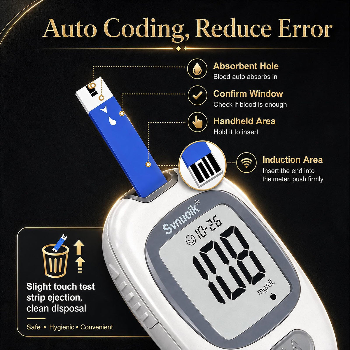 Blood Glucose Monitor Kit with 100 Strips & Lancets U694325
