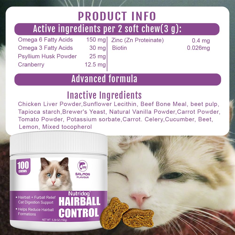Hairball Remedy Chews with Omega 3&6 B9330