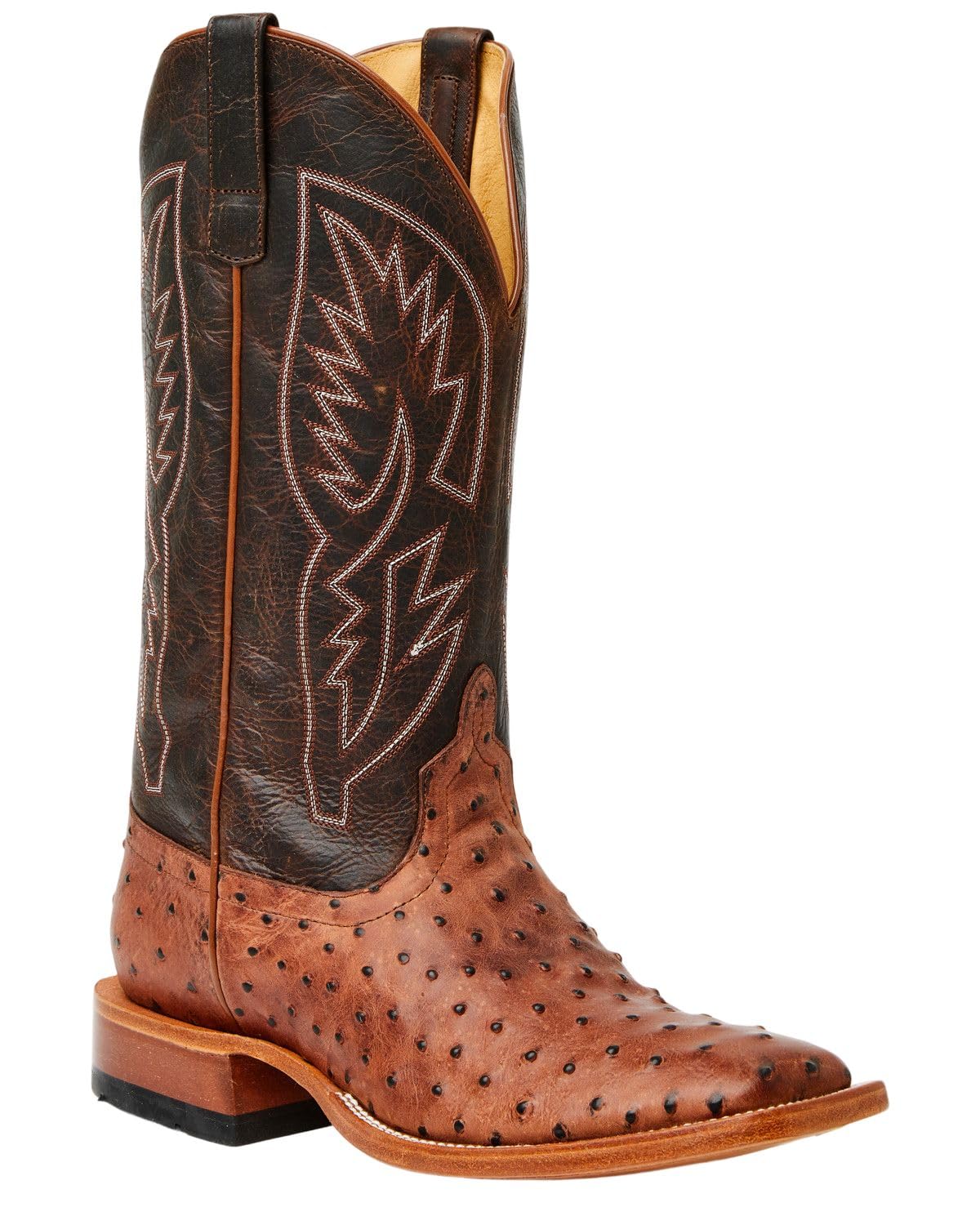 Cognac Ostrich Print Tall Western Boots A22146