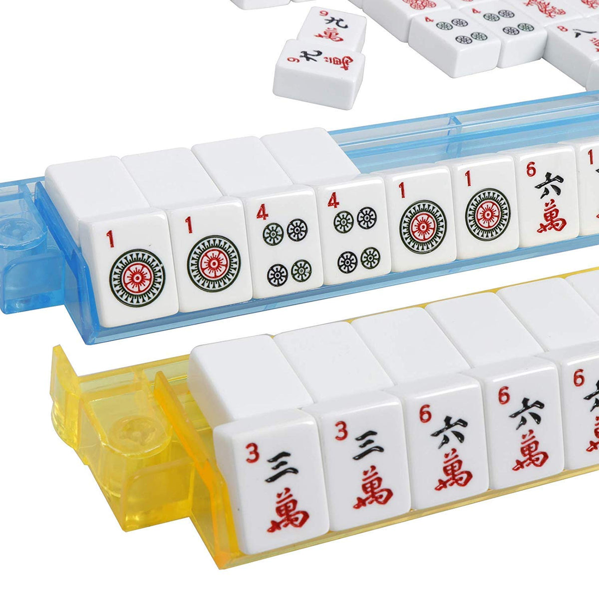 166 Tiles 4 Colors Mahjong Set with Soft Bag O754879