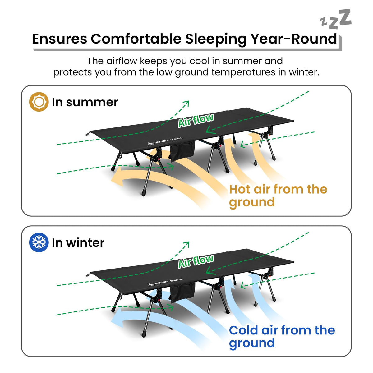 Height Adjustable Folding Camping Cot B104964