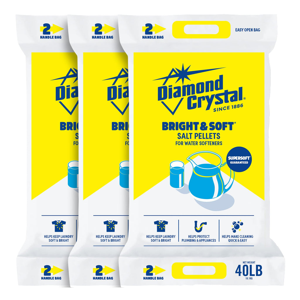 3 Pack Water Softener Salt Pellets, 40 Pounds I342