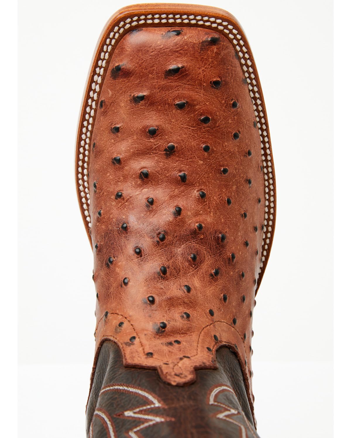Cognac Ostrich Print Tall Western Boots A22146