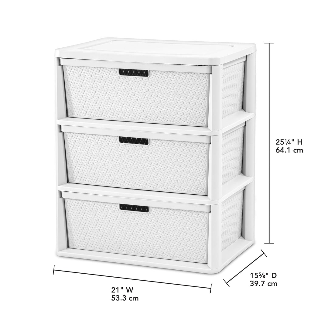White 3 Drawer Storage Tower H307