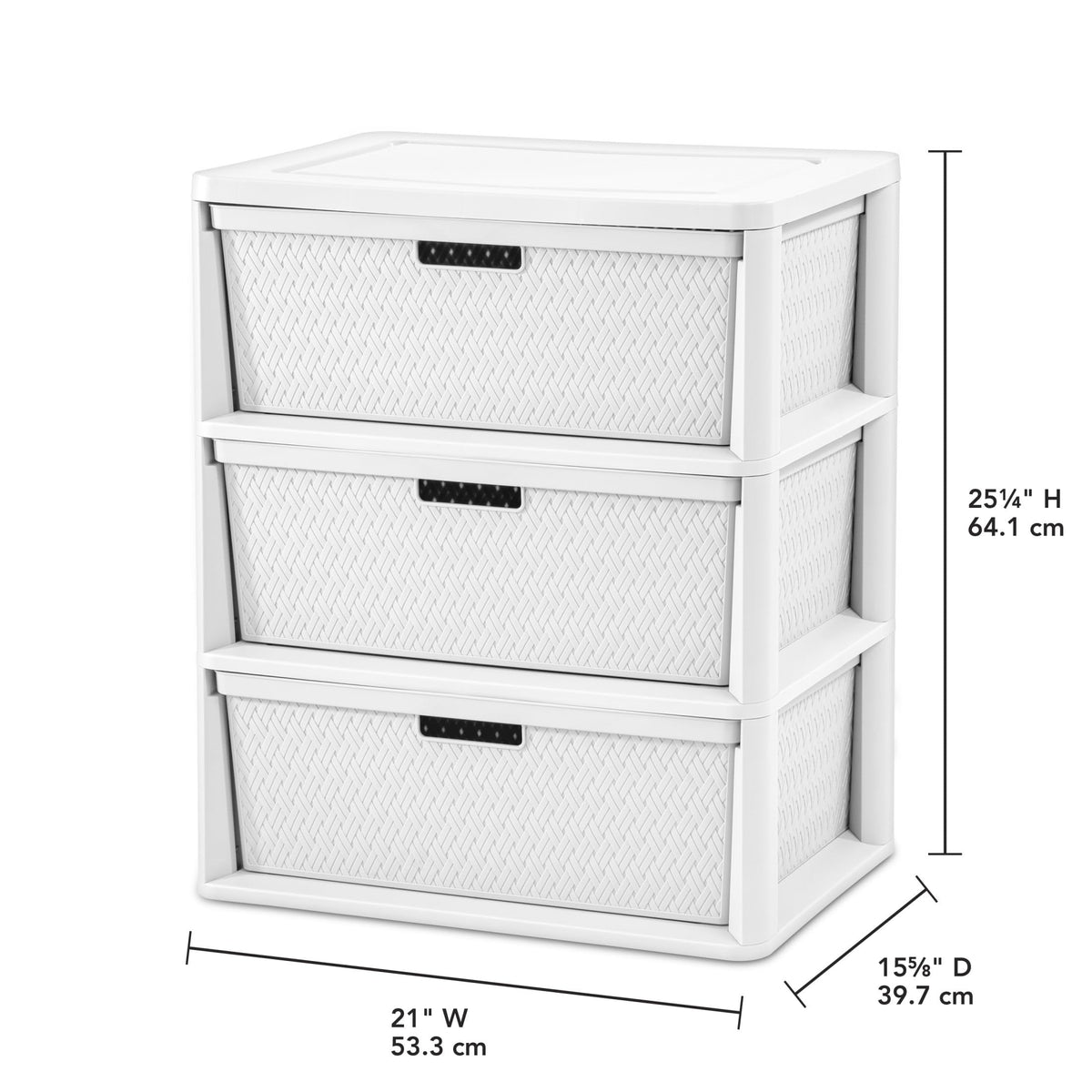 White 3 Drawer Storage Tower H307