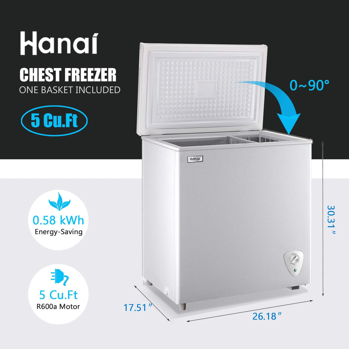 White 5.0 Cu.Ft Chest Freezer R304796