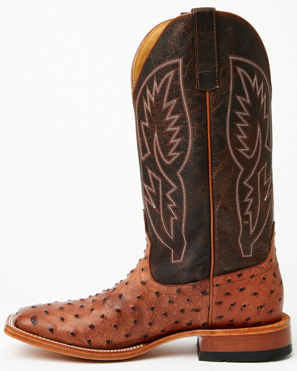 Cognac Ostrich Print Tall Western Boots A22146