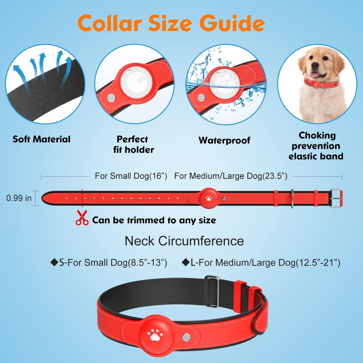 GPS Tracker for Dogs, Pet Location Tracker with Collar I8860
